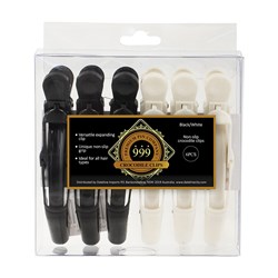 Premium Pin Company 999 Crocodile Clips - Black/White, 6pc