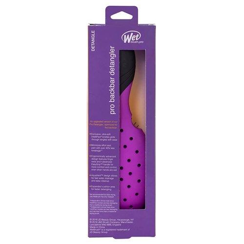 WetBrush Pro Backbar Detangler Hair Brush Purple