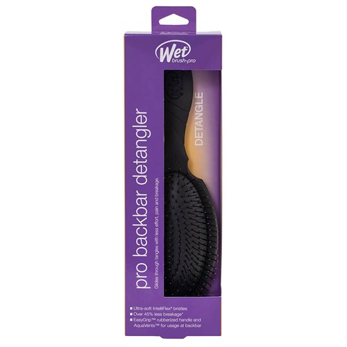 WetBrush Pro Backbar Detangler Hair Brush Black