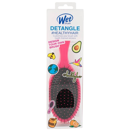 WetBrush Detangler Sticker Hair Brush Pink