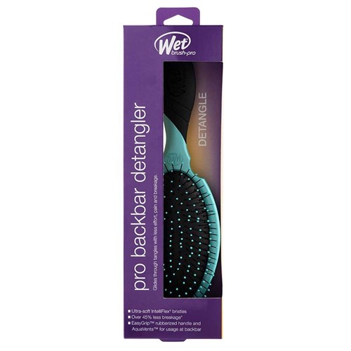 WetBrush Pro Backbar Detangler Hair Brush Aqua