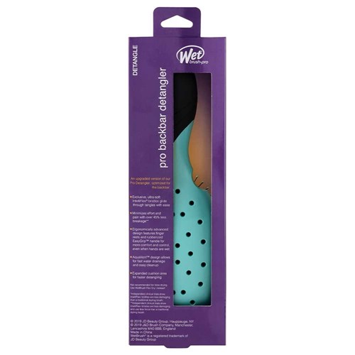 WetBrush Pro Backbar Detangler Hair Brush Aqua