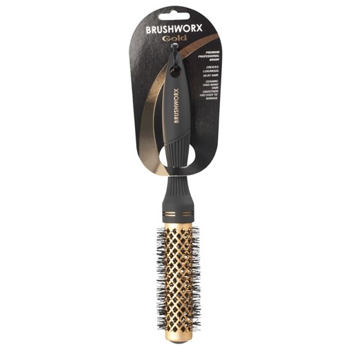 Brushworx Gold Ceramic Hot Tube Hair Brush, Small