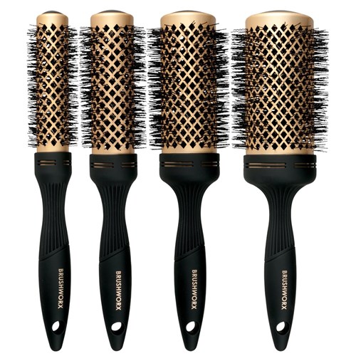 Brushworx Gold Ceramic Hot Tube Hair Brush, Small