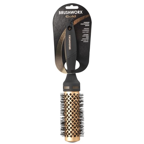 Brushworx Gold Ceramic Hot Tube Hair Brush, Medium