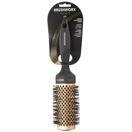 Brushworx Gold Ceramic Hot Tube Hair Brush, Large