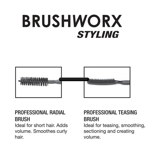 Brushworx Styler Porcupine 3 Row Teasing Hair Brush Black