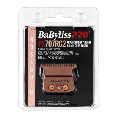 BaBylissPRO Rose Gold T-Blade 2.0mm Deep Tooth