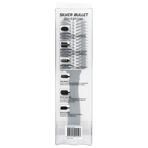 Silver Bullet Black Velvet Hair Brush Large