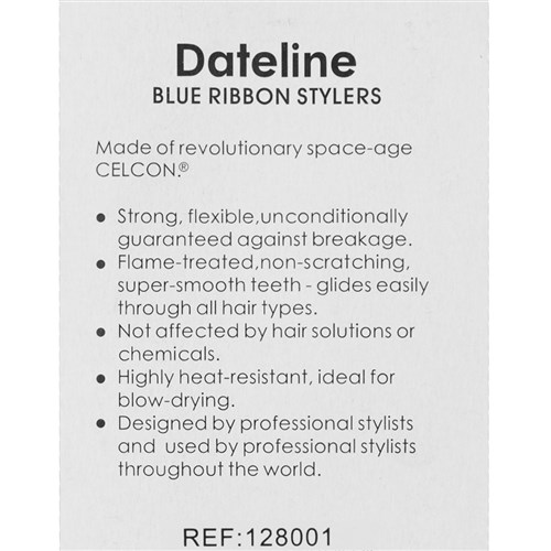 Dateline Professional Blue Celcon 349 Styling Comb - 19cm