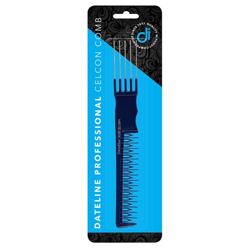 Dateline Professional Blue Celcon 3839 Metal Teasing Comb - 21cm