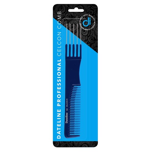 Dateline Professional Blue Celcon MKII/102 Metal Teasing Comb - 19cm