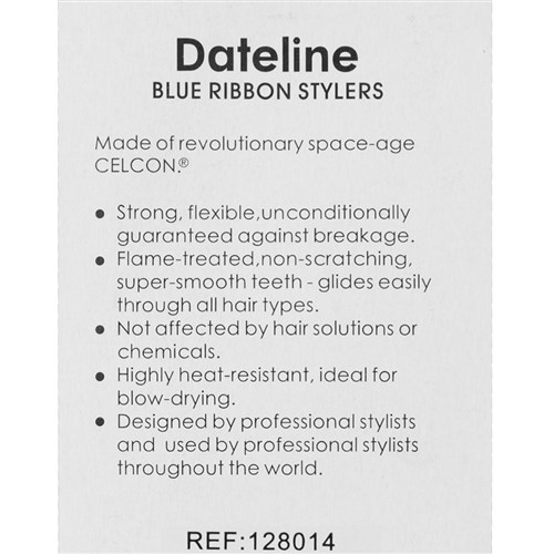 Dateline Professional Blue Celcon 407 Styling Comb - 21.5cm