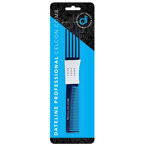 Dateline Professional Blue Celcon 301R Plastic Teasing Comb - 20cm