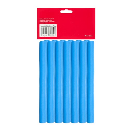 Hair FX Medium Flexible Rollers - Blue, 12pk