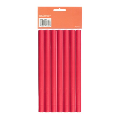 Hair FX Medium Flexible Rollers - Red, 12pk