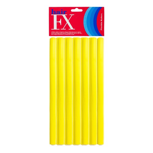 Hair FX Medium Flexible Rollers - Yellow, 12pk