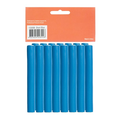 Hair FX Short Flexible Rollers - Blue, 12pk