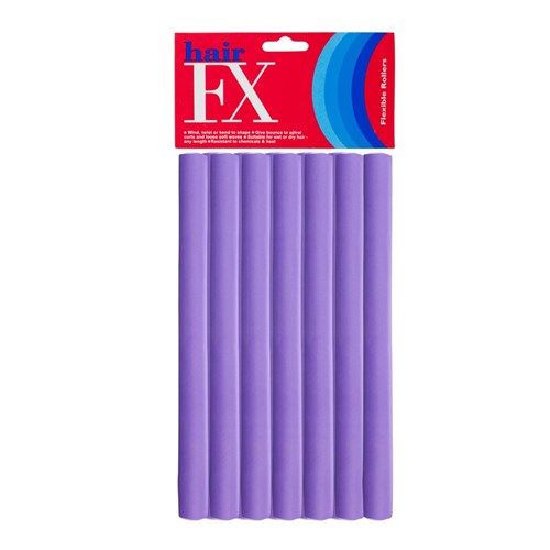 Hair FX Long Flexible Rollers - Purple, 12pk