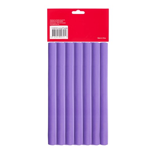 Hair FX Long Flexible Rollers - Purple, 12pk