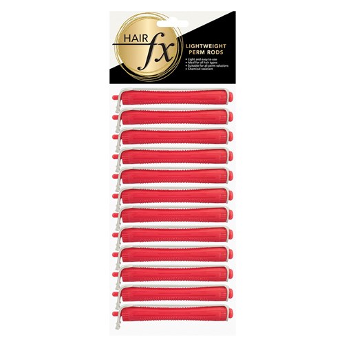 Hair FX Lightweight Perm Rods, 12pk - Hot Pink