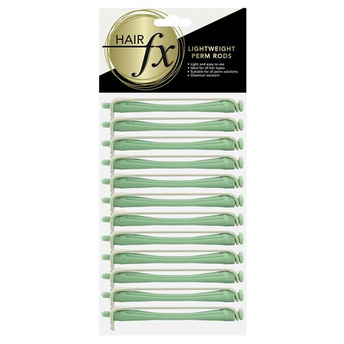 Hair FX Lightweight Perm Rods, 12pk - Green