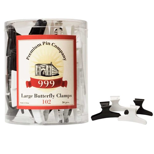 Premium Pin Company 999 Large Black & White Butterfly Clamps - 102