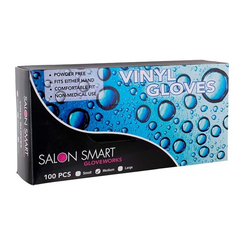 Salon Smart Vinyl Gloves Clear Medium 100pk