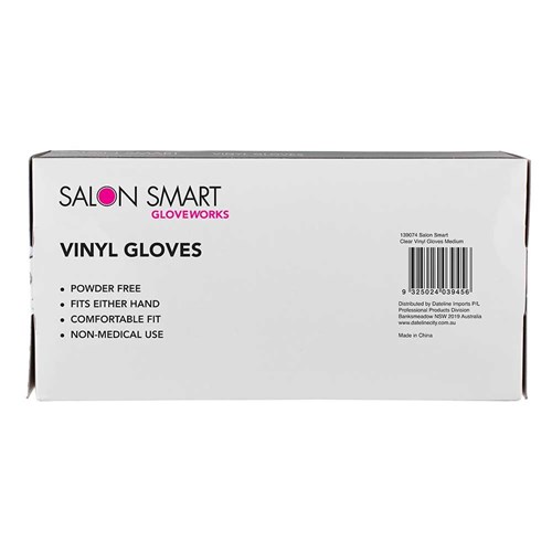 Salon Smart Vinyl Gloves Clear Medium 100pk