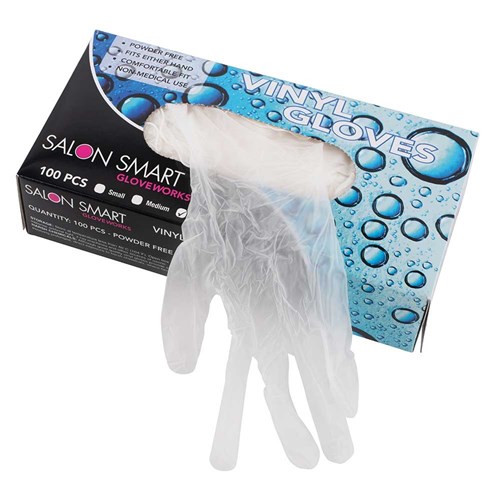 Salon Smart Vinyl Gloves Clear Large 100pk