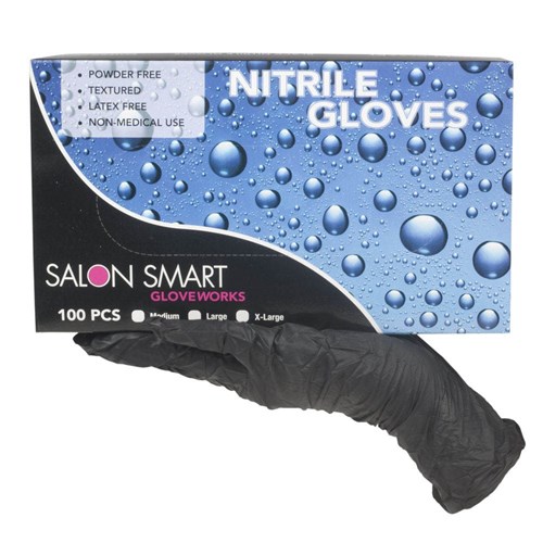 Salon Smart Gloveworks Black Nitrile Gloves Small 100pk