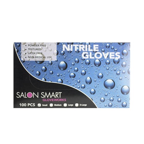 Salon Smart Gloveworks Black Nitrile Gloves Small 100pk