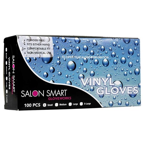 Salon Smart Vinyl Gloves Black Small 100pk