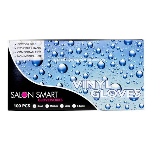 Salon Smart Vinyl Gloves Black Small 100pk