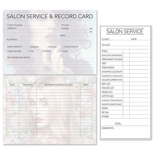 Dateline Professional Hairdressing Record Cards 