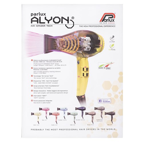 Parlux Alyon Air Ionizer Tech Hair Dryer Yellow