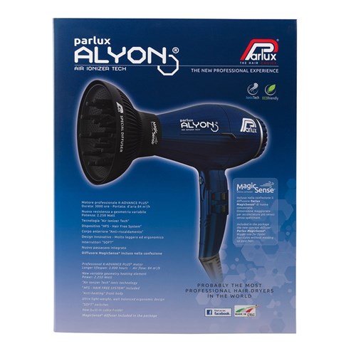 Parlux Alyon Air Ionizer Tech Hair Dryer And Diffuser Midnight Blue