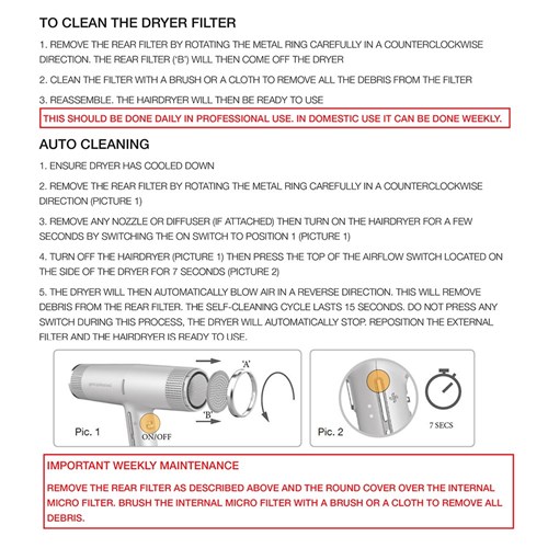 iQ Perfetto Hair Dryer Side Filter