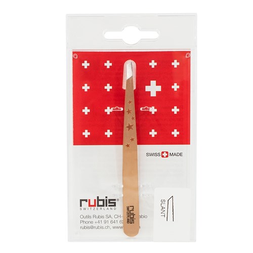 Rubis Slant Tweezer Rose Gold with Stars