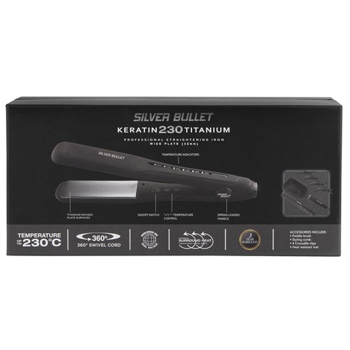 Silver Bullet Keratin 230 Titanium Wide Plate Hair Straightener