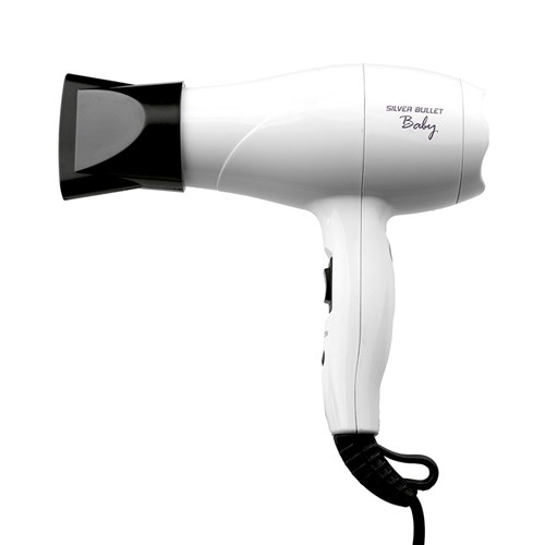 Silver Bullet Baby Travel Hair Dryer White