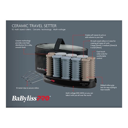 BaBylissPRO Travel Hot Roller Set 10pc